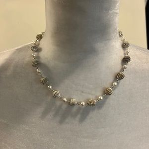 Faux silver necklace.  Worn several times. Listing #7038